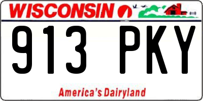 WI license plate 913PKY