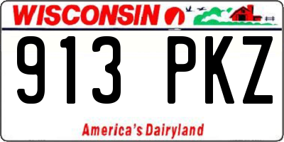 WI license plate 913PKZ