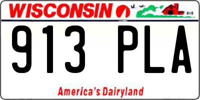 WI license plate 913PLA