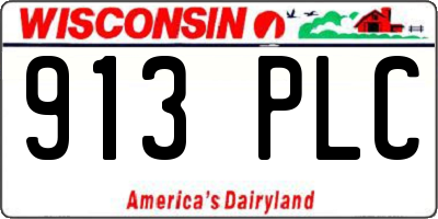 WI license plate 913PLC