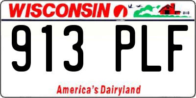 WI license plate 913PLF