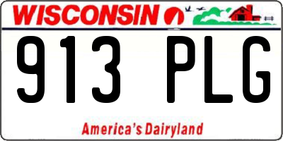 WI license plate 913PLG