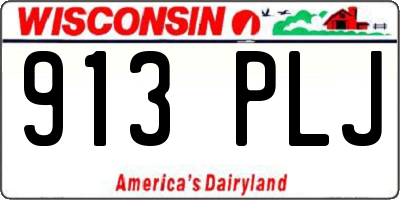 WI license plate 913PLJ