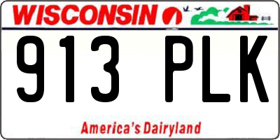 WI license plate 913PLK