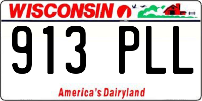 WI license plate 913PLL