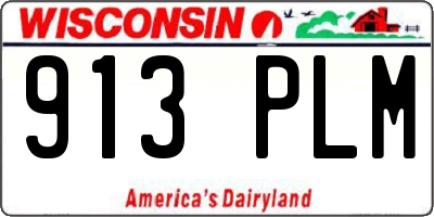 WI license plate 913PLM