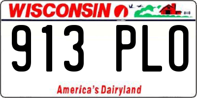 WI license plate 913PLO