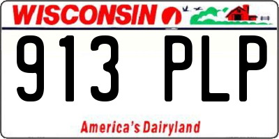 WI license plate 913PLP