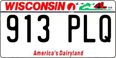WI license plate 913PLQ
