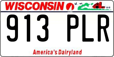 WI license plate 913PLR