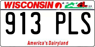 WI license plate 913PLS