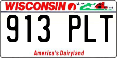 WI license plate 913PLT