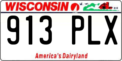 WI license plate 913PLX