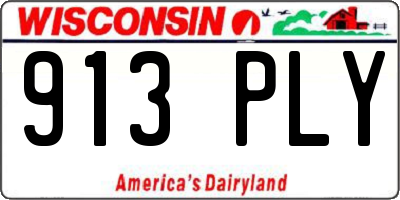 WI license plate 913PLY