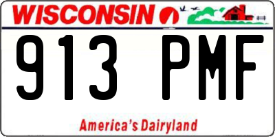WI license plate 913PMF