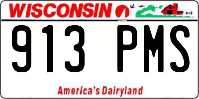 WI license plate 913PMS