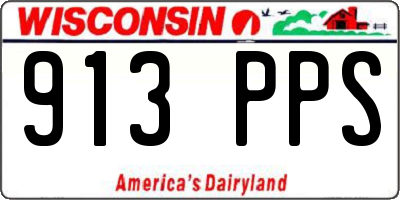 WI license plate 913PPS