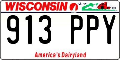 WI license plate 913PPY