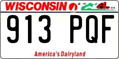 WI license plate 913PQF