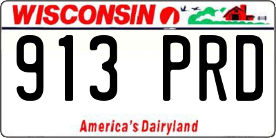 WI license plate 913PRD