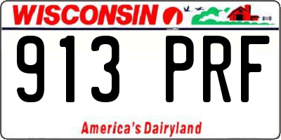 WI license plate 913PRF