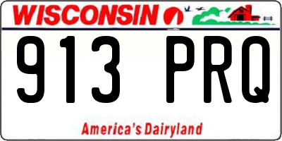 WI license plate 913PRQ