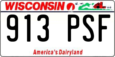 WI license plate 913PSF