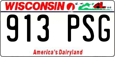 WI license plate 913PSG