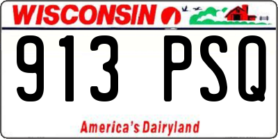 WI license plate 913PSQ