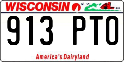 WI license plate 913PTO
