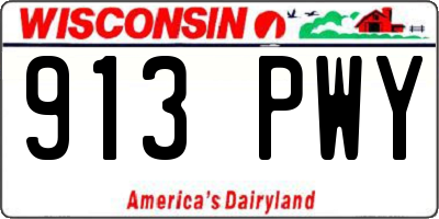 WI license plate 913PWY