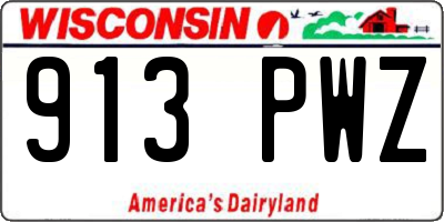 WI license plate 913PWZ
