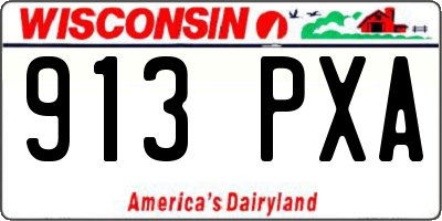 WI license plate 913PXA