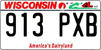 WI license plate 913PXB