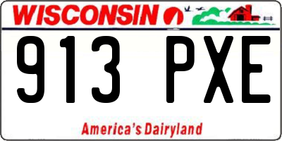 WI license plate 913PXE