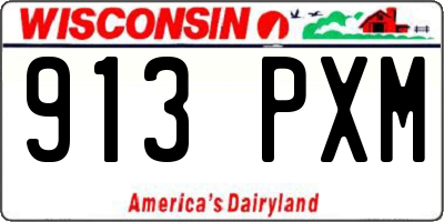 WI license plate 913PXM