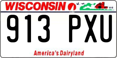 WI license plate 913PXU