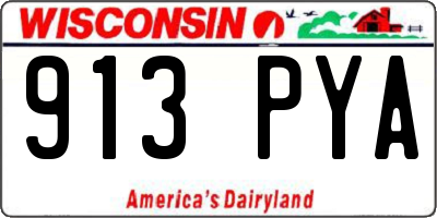 WI license plate 913PYA