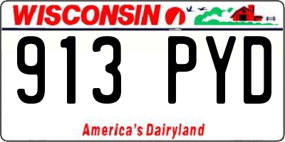 WI license plate 913PYD