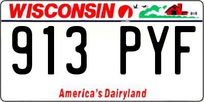 WI license plate 913PYF