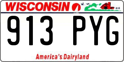 WI license plate 913PYG