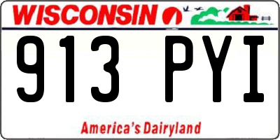 WI license plate 913PYI