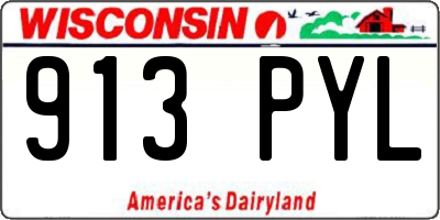 WI license plate 913PYL