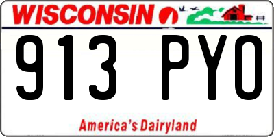 WI license plate 913PYO
