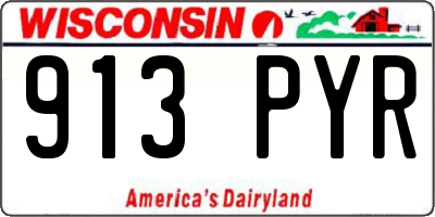 WI license plate 913PYR