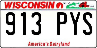 WI license plate 913PYS