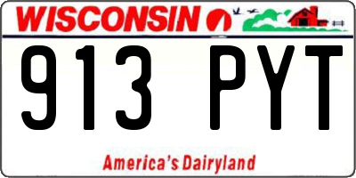 WI license plate 913PYT