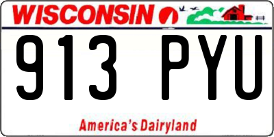 WI license plate 913PYU