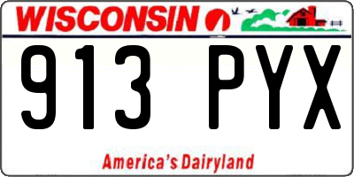 WI license plate 913PYX