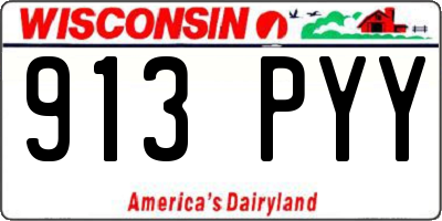 WI license plate 913PYY